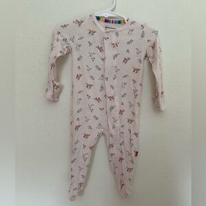 Magnetic Me Woodsy Tale Light Pink Animal Print Footie - 0-3M